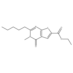 Thieno[2,3-d]pyrimidine-2-carboxylic acid,1,4-dihydro-5-methyl-4-oxo-6-pentyl-,ethyl ester Structure