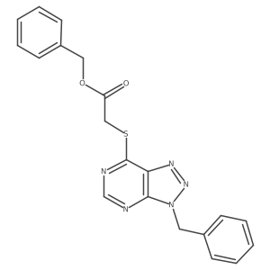 benzyl 2-((3-benzyl-3H-[1,2,3]triazolo[4,5-d]pyrimidin-7-yl)thio)acetate结构式