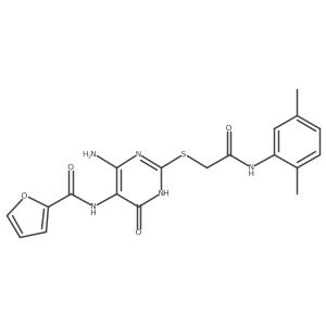 N-(4-amino-2-((2-((2,5-dimethylphenyl)amino)-2-oxoethyl)thio)-6-oxo-1,6-dihydropyrimidin-5-yl)furan-2-carboxamide Structure