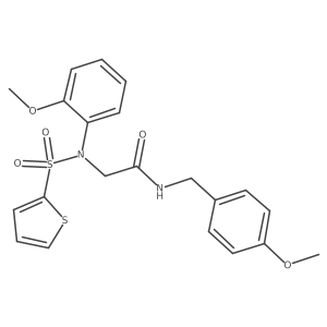 N-[(4-methoxyphenyl)methyl]-2-(2-methoxy-N-thiophen-2-ylsulfonylanilino)acetamide结构式
