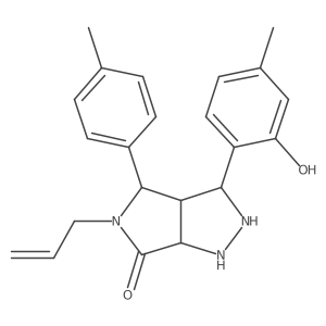 3-(2-Hydroxy-4-methylphenyl)-4-(4-methylphenyl)-5-prop-2-enyl-1,2,3,3a,4,6a-hexahydropyrrolo[3,4-c]pyrazol-6-one结构式