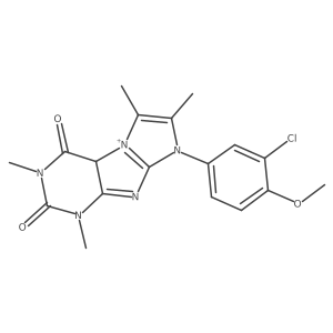 6-(3-chloro-4-methoxyphenyl)-2,4,7,8-tetramethyl-9aH-purino[7,8-a]imidazol-9-ium-1,3-dione Structure