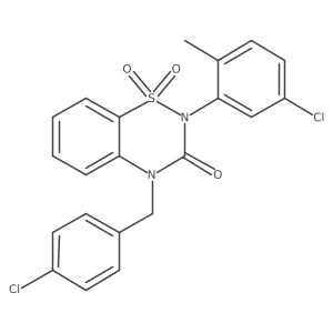 4-(4-chlorobenzyl)-2-(5-chloro-2-methylphenyl)-2H-1,2,4-benzothiadiazin-3(4H)-one 1,1-dioxide结构式