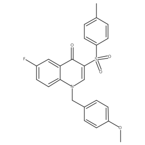 6-fluoro-1-(4-methoxybenzyl)-3-tosylquinolin-4(1H)-one结构式