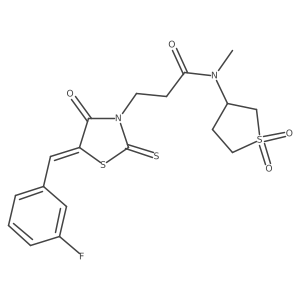 N-(1,1-dioxidotetrahydrothiophen-3-yl)-3-[(5Z)-5-(3-fluorobenzylidene)-4-oxo-2-thioxo-1,3-thiazolidin-3-yl]-N-methylpropanamide结构式