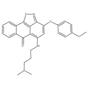 5-{[3-(dimethylamino)propyl]amino}-3-(4-methoxyphenoxy)-6H-anthra[1,9-cd]isoxazol-6-one Structure