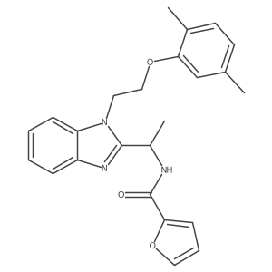 N-({1-[2-(2,5-dimethylphenoxy)ethyl]benzimidazol-2-yl}ethyl)-2-furylcarboxamid e Structure