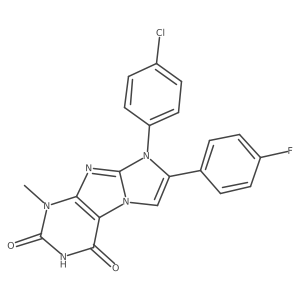 8-(4-chlorophenyl)-7-(4-fluorophenyl)-1-methyl-1H-imidazo[2,1-f]purine-2,4(3H,8H)-dione结构式