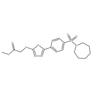 Methyl ({5-[4-(azepan-1-ylsulfonyl)phenyl]-1,3,4-oxadiazol-2-yl}sulfanyl)acetate结构式