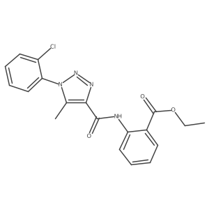 ethyl 2-({[1-(2-chlorophenyl)-5-methyl-1H-1,2,3-triazol-4-yl]carbonyl}amino)benzoate结构式