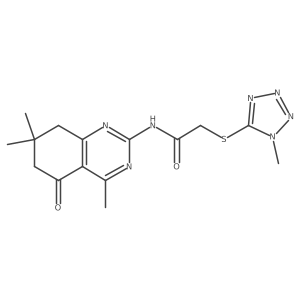 2-[(1-methyl-1H-tetrazol-5-yl)sulfanyl]-N-(4,7,7-trimethyl-5-oxo-5,6,7,8-tetrahydroquinazolin-2-yl)acetamide Structure