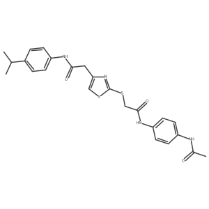 N-(4-acetamidophenyl)-2-((4-(2-((4-isopropylphenyl)amino)-2-oxoethyl)thiazol-2-yl)thio)acetamide结构式