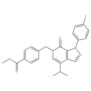methyl 4-((1-(4-fluorophenyl)-4-isopropyl-7-oxo-1H-pyrazolo[3,4-d]pyridazin-6(7H)-yl)methyl)benzoate结构式