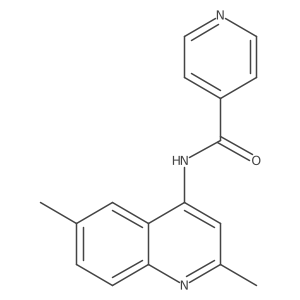 N-(2,6-dimethylquinolin-4-yl)pyridine-4-carboxamide结构式