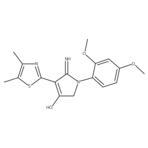 5-amino-1-(2,4-dimethoxyphenyl)-4-(4,5-dimethyl-1,3-thiazol-2-yl)-1,2-dihydro-3H-pyrrol-3-one结构式