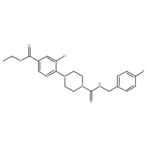 Ethyl 5-chloro-6-(4-{[(4-fluorobenzyl)amino]carbonyl}piperazin-1-yl)nicotinate Structure
