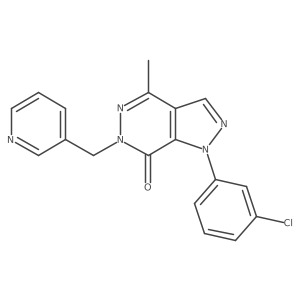 1-(3-chlorophenyl)-4-methyl-6-[(pyridin-3-yl)methyl]-1H,6H,7H-pyrazolo[3,4-d]pyridazin-7-one结构式