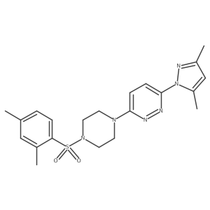 3-(3,5-dimethyl-1H-pyrazol-1-yl)-6-(4-((2,4-dimethylphenyl)sulfonyl)piperazin-1-yl)pyridazine结构式