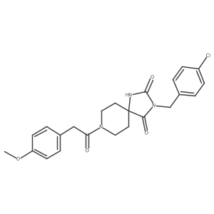 3-(4-Chlorobenzyl)-8-(2-(4-methoxyphenyl)acetyl)-1,3,8-triazaspiro[4.5]decane-2,4-dione Structure