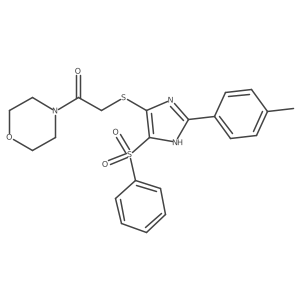 1-morpholino-2-((4-(phenylsulfonyl)-2-(p-tolyl)-1H-imidazol-5-yl)thio)ethanone结构式