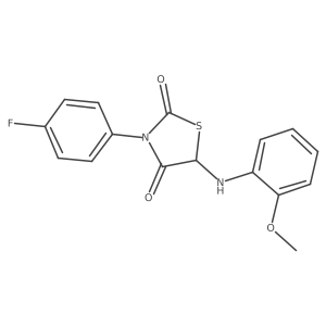 3-(4-Fluorophenyl)-5-((2-methoxyphenyl)amino)thiazolidine-2,4-dione结构式