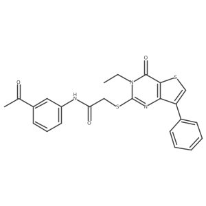 N-(3-acetylphenyl)-2-({3-ethyl-4-oxo-7-phenyl-3H,4H-thieno[3,2-d]pyrimidin-2-yl}sulfanyl)acetamide Structure