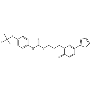 3-{3-[3-(Furan-2-yl)-6-oxo-1,6-dihydropyridazin-1-yl]propyl}-1-[4-(trifluoromethoxy)phenyl]urea结构式