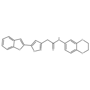 2-(5-(benzofuran-2-yl)isoxazol-3-yl)-N-(2,3-dihydrobenzo[b][1,4]dioxin-6-yl)acetamide Structure