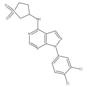 3-((1-(3,4-dichlorophenyl)-1H-pyrazolo[3,4-d]pyrimidin-4-yl)amino)tetrahydrothiophene 1,1-dioxide结构式