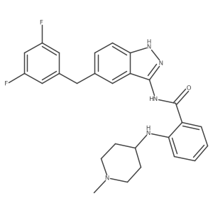 N-[5-[(3,5-difluorophenyl)methyl]-1H-indazol-3-yl]-2-[(1-methylpiperidin-4-yl)amino]benzamide Structure