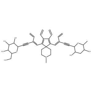 2-[3-[[1-[2-[2-(3,5-Dihydroxy-6-methyloxan-2-yl)ethynyl]buta-1,3-dienyl]-2,3-bis(ethenyl)-8-methyl-8-azaspiro[4.5]deca-1,3-dien-4-yl]methylidene]pent-4-en-1-ynyl]-6-(hydroxymethyl)oxane-3,4,5-triol Structure