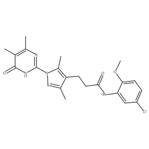 N-(5-chloro-2-methoxyphenyl)-3-(1-(4,5-dimethyl-6-oxo-1,6-dihydropyrimidin-2-yl)-3,5-dimethyl-1H-pyrazol-4-yl)propanamide结构式