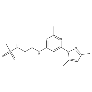 N-(2-((6-(3,5-dimethyl-1H-pyrazol-1-yl)-2-methylpyrimidin-4-yl)amino)ethyl)methanesulfonamide Structure