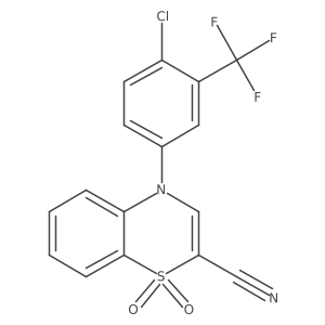 4-(4-chloro-3-(trifluoromethyl)phenyl)-4H-benzo[b][1,4]thiazine-2-carbonitrile 1,1-dioxide结构式