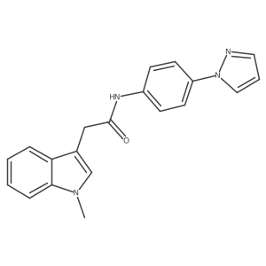 2-(1-methyl-1H-indol-3-yl)-N-[4-(1H-pyrazol-1-yl)phenyl]acetamide结构式