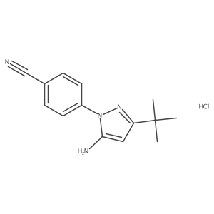 4-(5-amino-3-tert-butyl-1H-pyrazol-1-yl)benzonitrile hydrochloride Structure