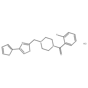 (2-Fluorophenyl)(4-((4-(thiophen-2-yl)thiazol-2-yl)methyl)piperazin-1-yl)methanone hydrochloride Structure