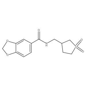 N-[(1,1-dioxo-1lambda6-thiolan-3-yl)methyl]-2H-1,3-benzodioxole-5-carboxamide结构式