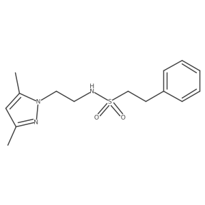 N-(2-(3,5-dimethyl-1H-pyrazol-1-yl)ethyl)-2-phenylethanesulfonamide Structure