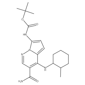 Tert-butyl 3-carbamoyl-4-(2-methylcyclohexylamino)pyrrolo[1,2-b]pyridazin-7-ylcarbamate Structure