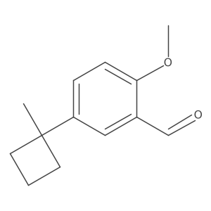 2-Methoxy-5-(1-methylcyclobutyl)benzaldehyde Structure