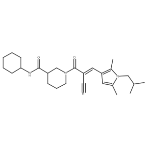 1-[(Z)-2-cyano-3-[2,5-dimethyl-1-(2-methylpropyl)pyrrol-3-yl]prop-2-enoyl]-N-cyclohexylpiperidine-3-carboxamide Structure