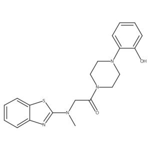 2-(Benzo[d]thiazol-2-yl(methyl)amino)-1-(4-(2-hydroxyphenyl)piperazin-1-yl)ethanone结构式