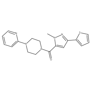 [1-methyl-3-(2-thienyl)-1H-pyrazol-5-yl][4-(2-pyridyl)piperazino]methanone Structure