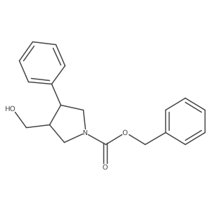 rac-benzyl (3R,4S)-3-(hydroxymethyl)-4-phenylpyrrolidine-1-carboxylate结构式