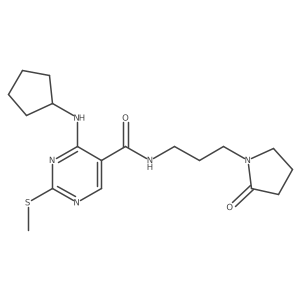 4-(Cyclopentylamino)-2-(methylthio)-N-[3-(2-oxo-1-pyrrolidinyl)propyl]-5-pyrimidinecarboxamide Structure