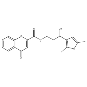 N-(3-(2,5-dimethylfuran-3-yl)-3-hydroxypropyl)-4-oxo-4H-chromene-2-carboxamide结构式