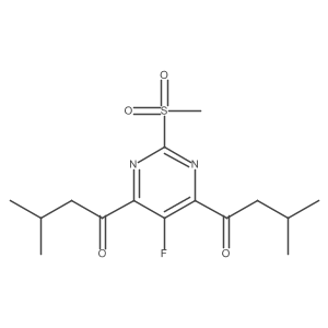 1-[5-Fluoro-6-(3-methylbutanoyl)-2-(methylsulfonyl)-4-pyrimidinyl]-3-methyl-1-butanone Structure
