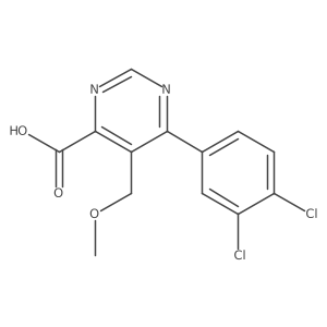 6-(3,4-Dichlorophenyl)-5-(methoxymethyl)pyrimidine-4-carboxylic acid Structure