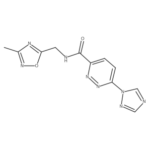 N-((3-methyl-1,2,4-oxadiazol-5-yl)methyl)-6-(1H-1,2,4-triazol-1-yl)pyridazine-3-carboxamide结构式